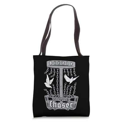 Birdie Chaser Disc Golf Frolf Doves Breaking Basket Chains Tote Bag