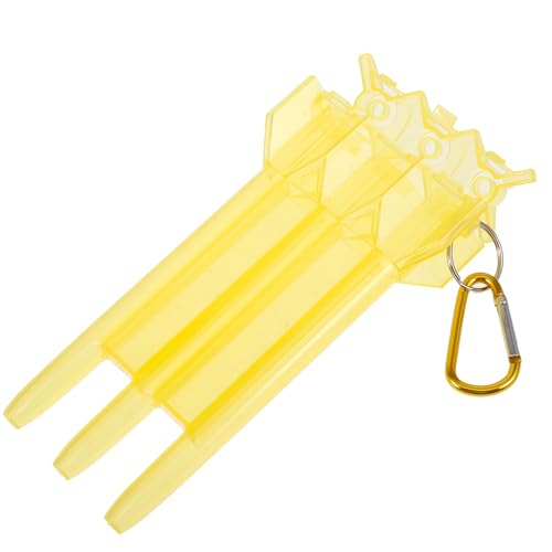 Portable Hard Shell Dart Case with Lockable Clip, Yellow Plastic Storage Box for Soft Tip Darts, Lightweight Wear-resistant Carrying Case for Travel and Leisure