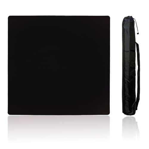 Mahjong Mat, Mahjong Table Mat with Black Carrying Bag, Rubber Anti Slip Game Mat and Noise Reducing Table Cover for Mahjong, Dominoes, Poker, Card, Board Games (Black, 31.5 Inches) - color: Black