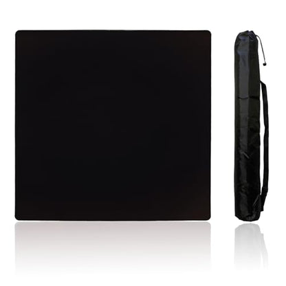 Mahjong Mat, Mahjong Table Mat with Black Carrying Bag, Rubber Anti Slip Game Mat and Noise Reducing Table Cover for Mahjong, Dominoes, Poker, Card, Board Games (Black, 31.5 Inches) - color: Black
