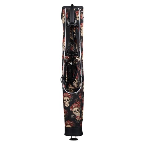 Orlimar Pitch ’n Putt Lightweight Sunday Golf Bag with Stand, Ultra-Light Carry Design, Two-Way Divider Top, Shoulder Strap, Compact Carry Golf Bag for Men & Women - color: Day of the Dead