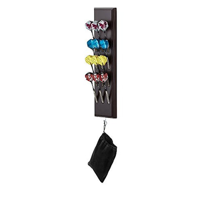 Viper Wall Mounted Dart Holder/Caddy Display, Holds 12 Steel and Soft Tip Darts - color: Mahogany Finish