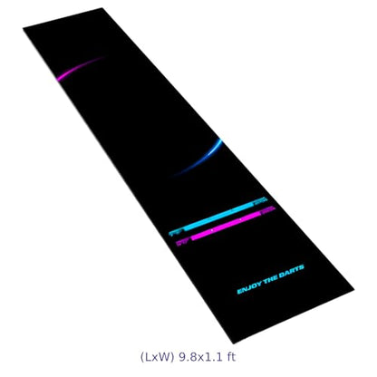 Dart Mat, 118.1 in / 300 cm Professional Dart Mat with Anti-Slip Backing, Protects Floors, Easy to Clean Polyester Fabric, Safe Distance, Arcade Style, 13.4 in / 34 cm Standing Comfort