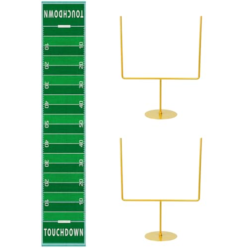 3 PCS Metal Football Goal Post Decoration Football Table Decor Football Field Goal Post Decoration Football Table Decorations for Football Theme Birthday Party Supplies