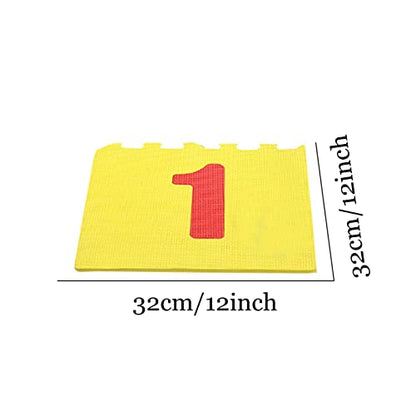Hopscotch Mat for Play Floor Playmat, 12"×12" Hopscotch Interlocking Foam Tiles, Easy to Assemble & Clean, Soft & Reliable EVA Hopscotch Rug, 10 Large Number Foam Play Mats for Most Surface 7 x 2 Ft