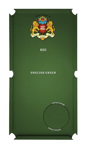 Simonis 860 Pool Table Cloth Replacement Kit for Tables Includes Precut Bed and Rail Cloth, Horsehair Brush, Spots, and Chalk (Multiple Colors) - color: English Green, size: 9 Foot