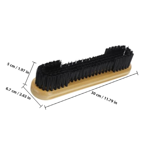 VICASKY Billiard Table Rail Brush and Small Spaces Cleaning Brush 12-inch Wooden Handle Pool Table Debris and Dust Remover for Sports Room