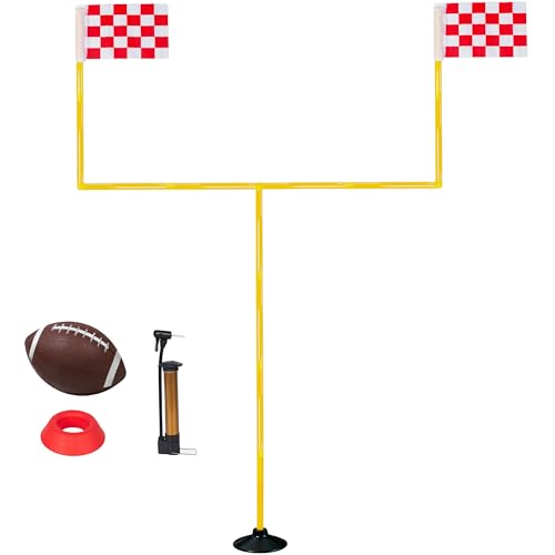 Football Field Goal Post-6 ft x 4 ft Portable with Kicker Stand,Football and Pump-Backyard Kicking Field Goal Post for Kids/Youth/Adults-(2ft-6ft in Height)