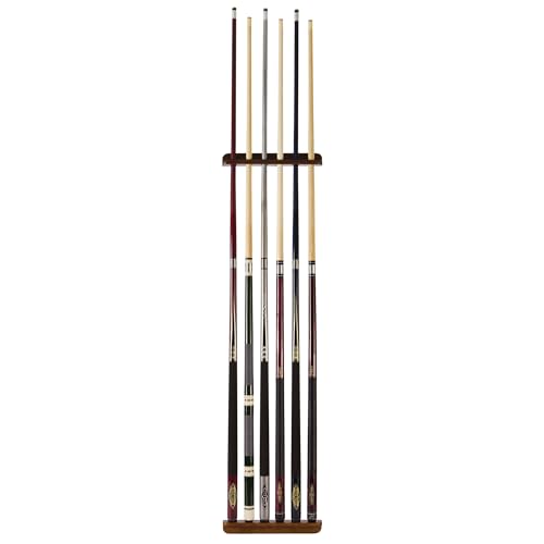 EastPoint Sports Classic Sport Six Cue Billiard Rack - Wall Mounted, Durable Solid Wood