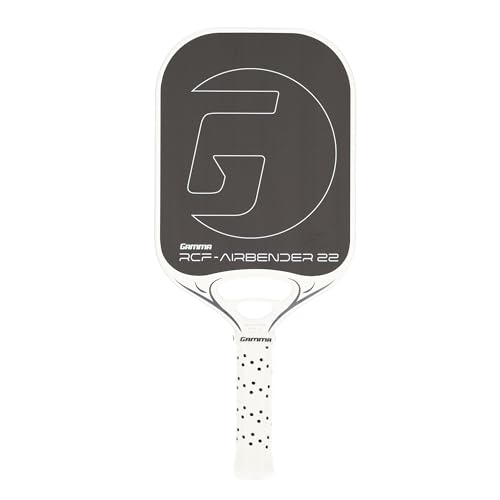 GAMMA RCF Airbender Pickleball Paddle, Raw Carbon Fiber, Customizable Handle Weight System & Aerodynamic Open Throat w/Shock Absorbing Gel Insert, 22mm & 16mm - style: 22 MM - Paddle Only
