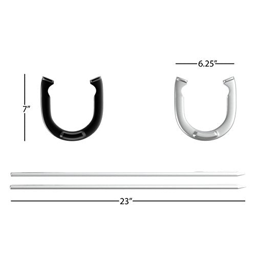Professional Grade Horseshoe Set - Heavy-Duty Set with Carrying Bag, 4 Horse Shoes, and 2 Poles - Outdoor Games for Adults and the Whole Family by Trademark Games