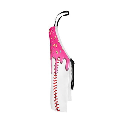 Castle Fairy Ice Cream Drip Baseball Kids Kitchen Apron - color: Rose Pink