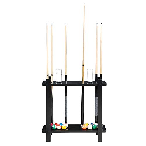 Hathaway Classic Floor Billiard Pool Cue Rack, Finish, 10.25"L x 29"W x 28.25"H, Black