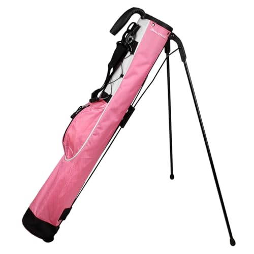 Orlimar Pitch ’n Putt Lightweight Sunday Golf Bag with Stand, Ultra-Light Carry Design, Two-Way Divider Top, Shoulder Strap, Compact Carry Golf Bag for Men & Women - color: Rose Pink