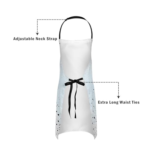 Manfei Blue Bowknot Kids Kitchen Apron - color: Black Blue