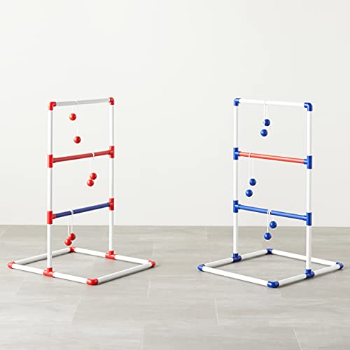 Amazon Basics Portable Ladder Toss Outdoor Game Set with Carrying Case, Simple to Assemble, Red/Blue