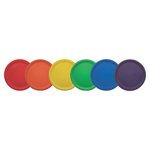 Champion Sports Rhino Skin Coated Foam Disc Set of 6 - 8.5 Inch Diameter – Red, Orange, Yellow, Green, Blue, Purple - size: 8.5 Inch Diameter
