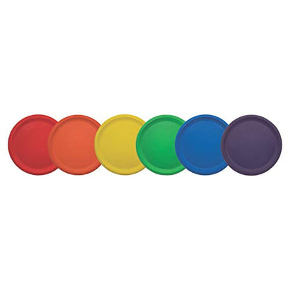 Champion Sports Rhino Skin Coated Foam Disc Set of 6 - 8.5 Inch Diameter – Red, Orange, Yellow, Green, Blue, Purple - size: 8.5 Inch Diameter