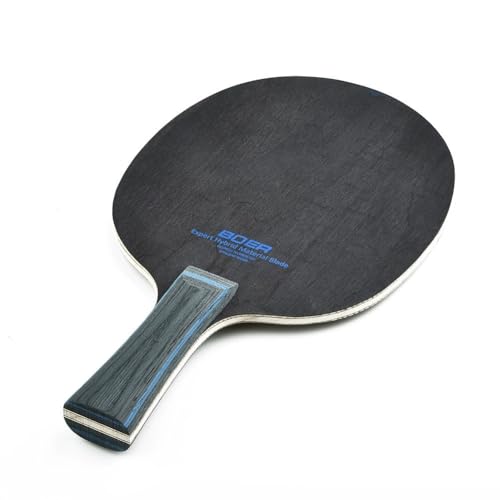 Carbon Fiber Aramid Fiber Table Tennis Blade 7 Ply, Long Handle Horizontal Grip, 2-Ply Poplar 2-Ply Carbon/Aramid Pine/Paulownia, 90g