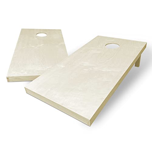 Solid Wood Regulation Cornhole Set 4 Feet x 2 Feet Includes Set of 8 All-Weather Bags, Carrying Case and Bag Satchel with Optional LED Lights and Scorekeeper