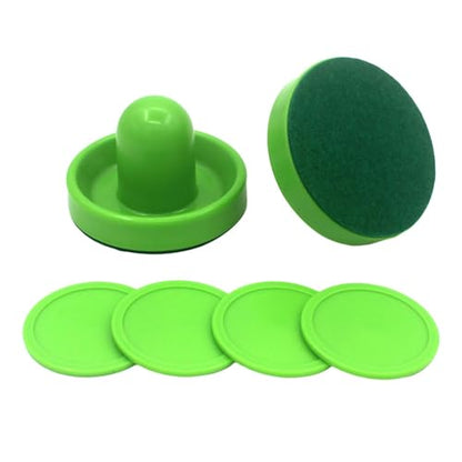 Generic Air Hockey Pushers and Air Hockey Pucks, Goal Handles Paddles for Adults and Kids Air Hockey Table Equipment for Game Tables - color: 2 Green Pushers