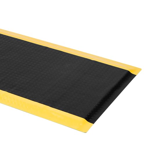 3 x 6 FT Anti Fatigue Mats Industrial 15/16 Inch Thick Soft Sponge Ergonomic Mat Durable Heavy Duty Diamond Plate for Standing Non Slip Industrial Grade Floor Mat for Leg & Back Pain - size: 72"L x 36.2"W x 0.9"Th