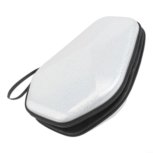 FABULETTA EVA Hard Shell Table Tennis Racket Bag, Waterproof PU Paddle Case Storage Box for 2 and Balls with Hand Strap, Protective Cover for Ping Pong Accessories - color: white