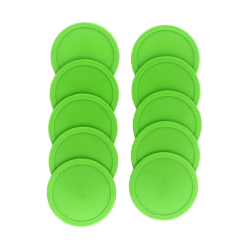 20Pcs Air Hockey Pushers and Pucks Set 64mm Green Lightweight Replacement Hockey Handles for Mini and Full Air Tables Game Room Accessories for Recreational Activities