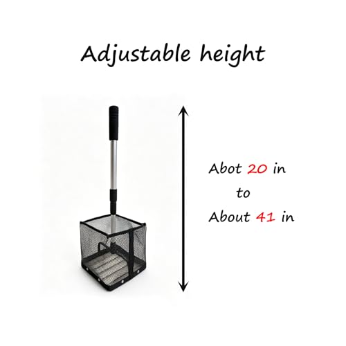 TNZMART Adjustable Ping Pong Ball Picker Upper, Telescoping Aluminum Pole, No Bend Table Tennis Ball Collector, Durable Mesh Basket, Holds 100+ Ping Pong Balls