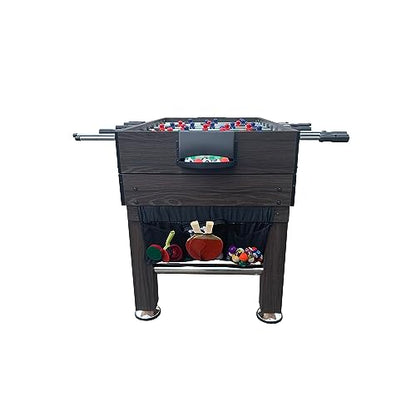KICK Tetrad 55" 4-in-1 Multi Game Table – Foosball, Billiards/Pool, Air Hockey & Ping Pong - color: Brown