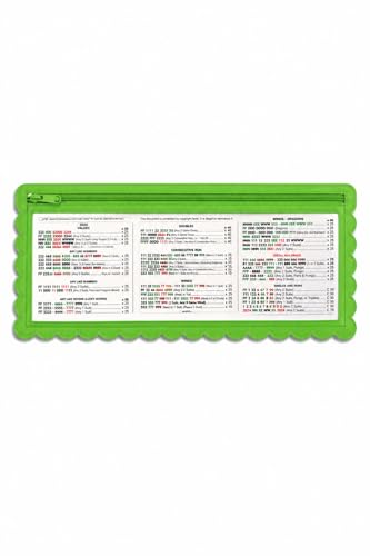 Girl Tribe Co. Splash-Proof Standard Size Mahjong Card Holder for Pool – Waterproof Clear Mahjong Card Sleeve with Zipper, 17" x 5" Green Scalloped Edge Case for Outdoor & Pool Mahjong (4, Standard) - size: Standard