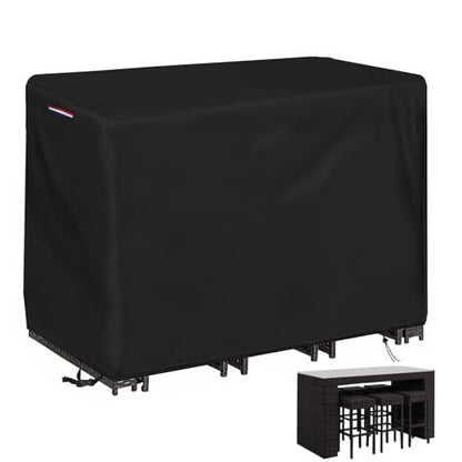 Outdoor Bar Covers Waterproof, Tall Bar Height Patio Table Covers for Outdoor Furniture Rectangular 60" Long Patio Furniture Covers for Outdoor Dining Table Chairs Set Cover- 60"L x 41"W x 41"H