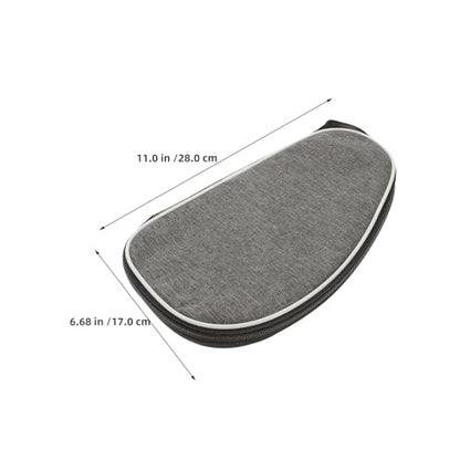 Luxshiny 2pcs Table Tennis Paddle Bag Gray Shell Carrying Case with Ball Holder Portable Storage for Outdoor Training and Travel