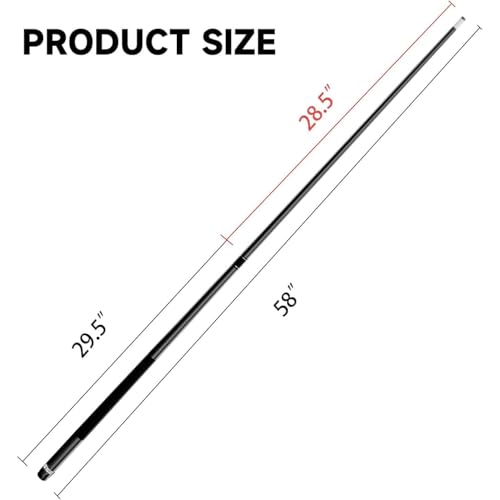 GSE Games & Sports Expert 58" 2-Piece Fiberglass Graphite Composite Billiard Pool Cue Sticks (Several Colors Available, Weight from 18oz, 19oz, 20oz, 21oz) - color: Matte Black, style: 18oz