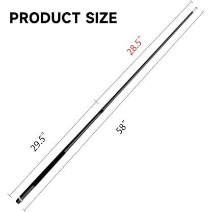 GSE Games & Sports Expert 58" 2-Piece Fiberglass Graphite Composite Billiard Pool Cue Sticks (Several Colors Available, Weight from 18oz, 19oz, 20oz, 21oz) - color: Matte Black, style: 21oz