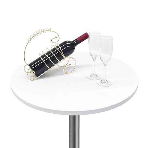 Small Round Fitted Table Cover Cocktail Table Topper Cap Elastic Tablecloth Stretch Spandex Table Cloth for Bar Pub Party White 30 Inch - color: White, size: 30" (Round)