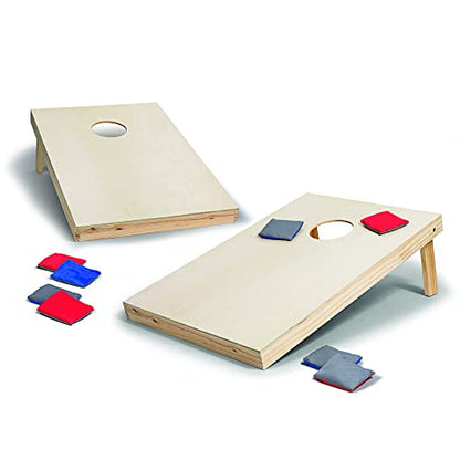 Backyard Champs Wood Cornhole Sets - Bean Bag Toss with 2 Cornhole Boards and 8 Bean Bags'