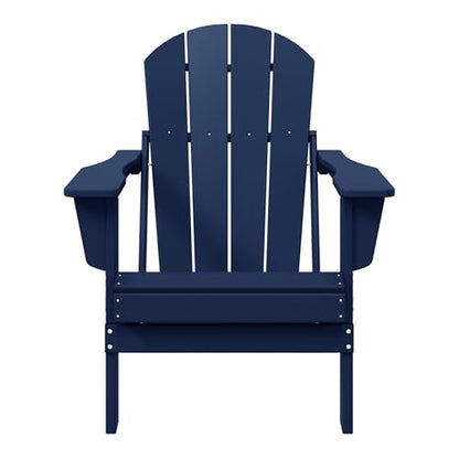 WestinTrends Malibu HDPE Outdoor Patio Folding Poly Adirondack Chair, Navy Blue - color: Navy Blue, size: 1 Chair