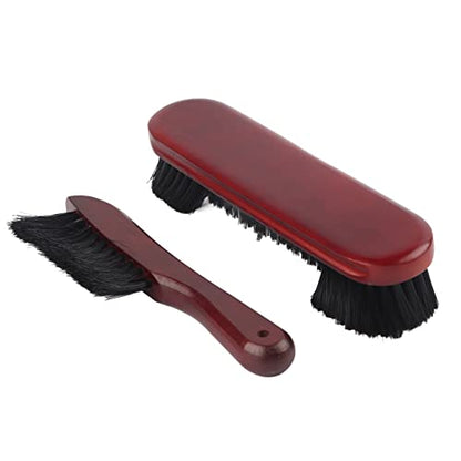 2 Pcs Pool Billiard Snooker Table Brush Cleaning Set - Hair Sweep Rail Clean Tool with Soft PVC and Wooden Handle for Table Felt Protection, Dust Prevention, and Exte