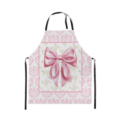 Manfei Blue Bowknot Kids Kitchen Apron - color: Baby Pink