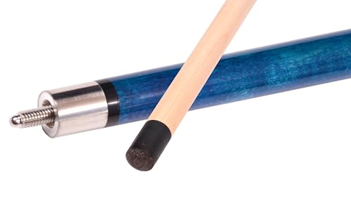 Accuplay Billiards 58" - 2 Piece Break Pool Cue Stick Made of Hardwood Canadian Maple - 23 Ounce Choose Black, Red, Green or Blue - color: Blue