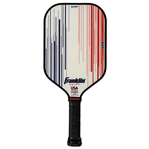 Franklin Sports Pro Pickleball Paddles - Signature Series Pro Pickleball Paddle with MaxGrit Surface - USA Pickleball (USAPA) Approved Tournament Pickleball Paddles - 13mm + 16mm Polypropylene Cores - color: Pro Player - White, size: 16mm