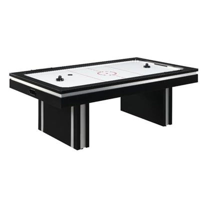 Pemberley Row Contemporary Wood Air Hockey Table, Black Finish, Dual Scoreboards, Includes Pucks & Pushers, Sturdy Wide-Leg Design for Game Rooms