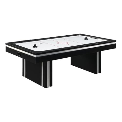 Pemberley Row Contemporary Wood Air Hockey Table, Black Finish, Dual Scoreboards, Includes Pucks & Pushers, Sturdy Wide-Leg Design for Game Rooms