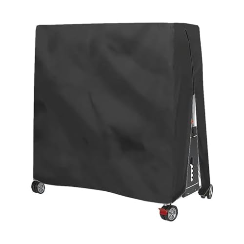 Sturdy Table Tennis Cover Waterproof Oxford Cloth Indoor Outdoor Ping Pong Table Protector with Zipper 165x70x185cm - color: Black