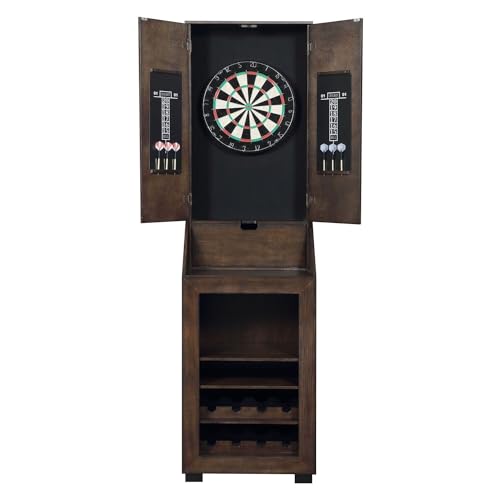 HomeStock Dartboard Cabinet with Storage - Game Room Cabinet, Wine Rack, Dart Accessories