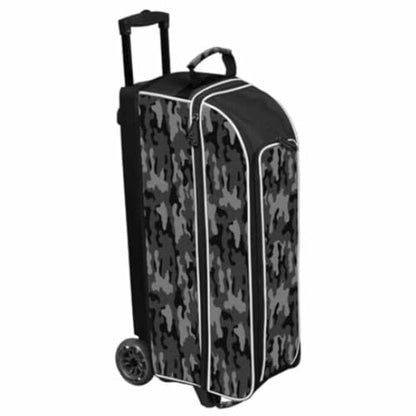 ELITE Basic Triple Roller Black Bowling Bag - 3 Ball Roller, Fits 2 Pairs of Size 15 Shoes, Air Travel-Friendly - color: Grey Camo