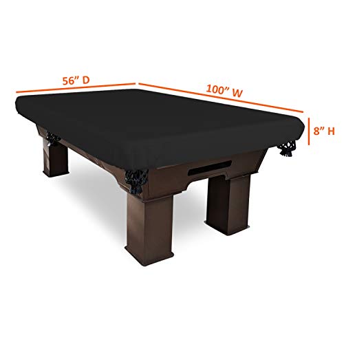 Covers & All Pool Table Cover, Made of 18 Oz Cover Tuff, Waterproof, Ideal for Extreme Weather (100" W x 56" D x 8" H, Black) - color: Black, size: 100" W x 56" D x 8" H