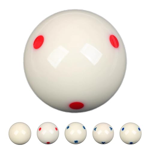 2-1/4" White Cue Balls for Pool Table,57.2mm Billiard White Ball,Red or Blue 6 Dot AAA-Grade Billard Balls,6 oz Pool Ball,A Variety of cue Balls are Available. - color: Red 6 Dot