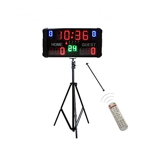 Electronic Scoreboard LED Digital Table Basketball Scoreboard for Ball Game,Wall-Mount Digital Scoreboard for Basketball Table Tennis Baseball Soccer Volleyball (Scoreboard and Tripod 1)